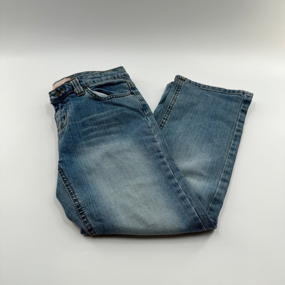 Aeropostale Vintage Y2K Low Rise Straight Leg Jeans Pink Detail Size 1/2